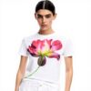T-shirt Desigual Femme Imprimé Arty Manches Courtes Blanc