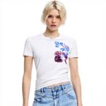 T-shirt Femme Desigual Imprimé Floral Manches Courtes