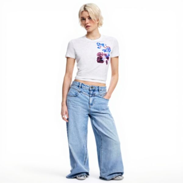 T-shirt Femme Desigual Imprimé Floral Manches Courtes