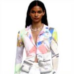 T-shirt Desigual Femme Multicolore Col Chemise Manches