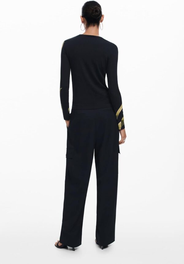 T-shirt femme Desigual slim orchidée noir recyclé-1