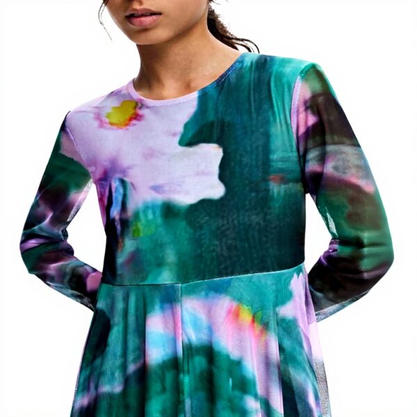 Robe fille Desigual imprimé Arty manches longues bleu