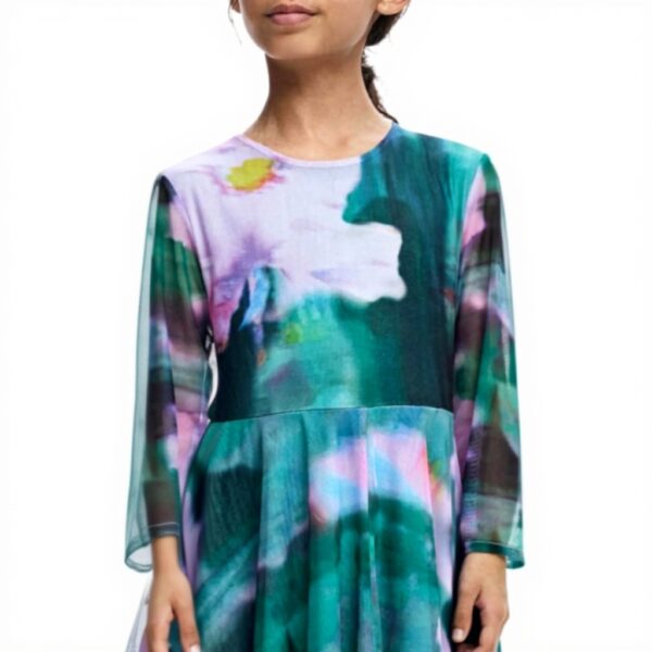 Robe fille Desigual imprimé Arty manches longues bleu