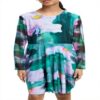 Robe fille Desigual imprimé Arty manches longues bleu