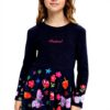 Robe fille Desigual bleu manches longues col rond durable