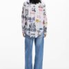 Débardeur femme Desigual imprimé Arty col chemise blanc-4