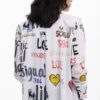 Débardeur femme Desigual imprimé Arty col chemise blanc-5