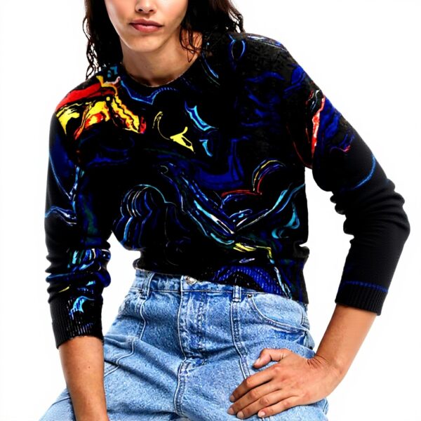 Sweatshirt Desigual Femme Imprimé Arty Coupe Regular