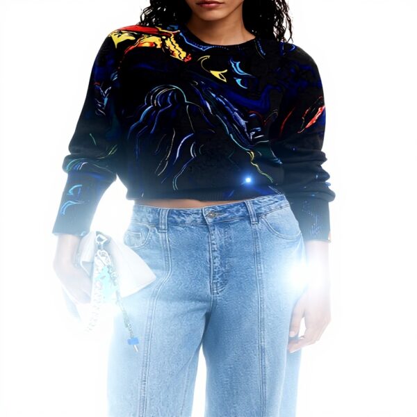 Sweatshirt Desigual Femme Imprimé Arty Coupe Regular