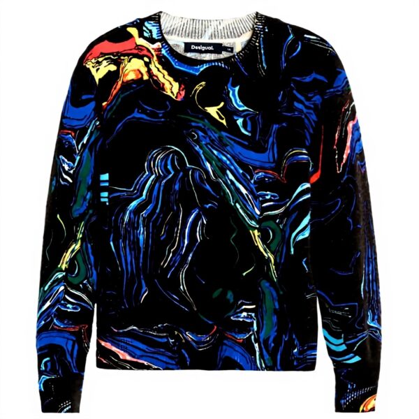 Sweatshirt Desigual Femme Imprimé Arty Coupe Regular