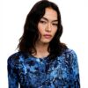 Sweatshirt femme Desigual imprimé Arty coupe slim bleu