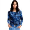 Sweatshirt femme Desigual imprimé Arty coupe slim bleu