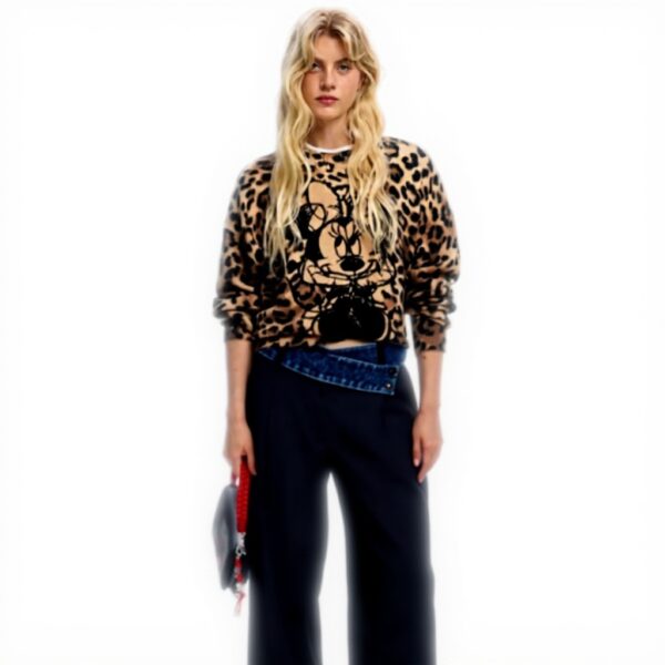 Sweatshirt Desigual Femme Imprimé Animal Col Rond