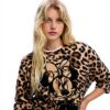 Sweatshirt Desigual Femme Imprimé Animal Col Rond
