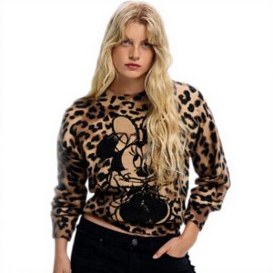 Sweatshirt Desigual Femme Imprimé Animal Col Rond