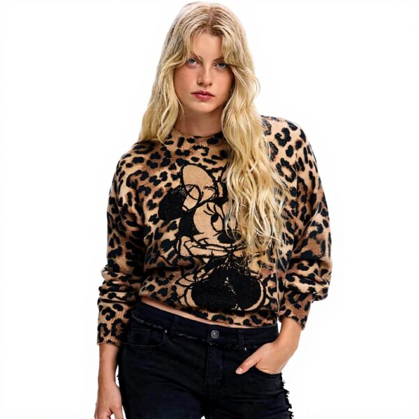 Sweatshirt Desigual Femme Imprimé Animal Col Rond