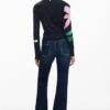 Blouse femme Desigual imprimé floral manches longues noir-4