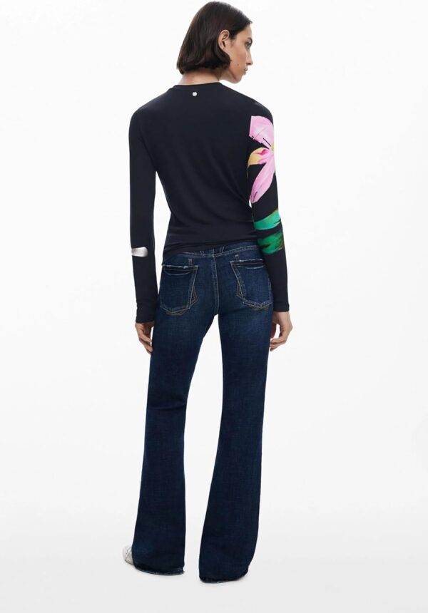 Blouse femme Desigual imprimé floral manches longues noir-4