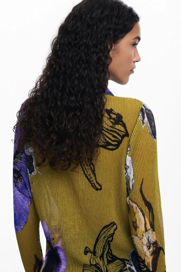 Blouse Desigual Femme Imprimé floral Col chemise Vert-5