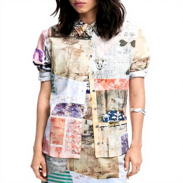 Sweat Desigual Femme Marron Imprimé Arty Regular