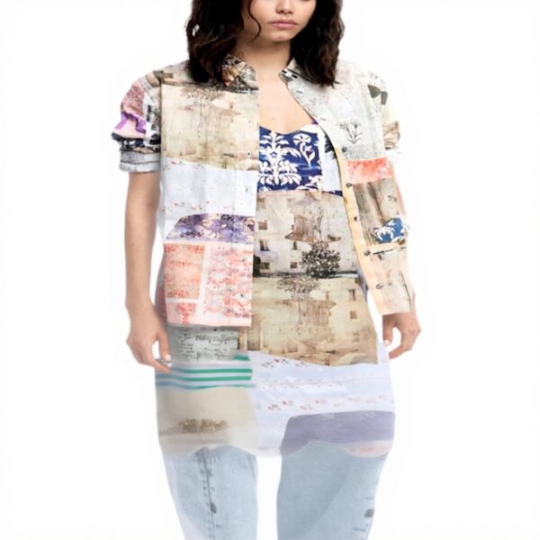 Sweat Desigual Femme Marron Imprimé Arty Regular