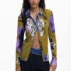 Blouse Desigual Femme Imprimé floral Col chemise Vert-1