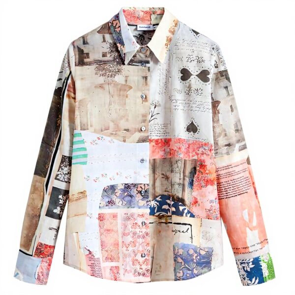 Sweat Desigual Femme Marron Imprimé Arty Regular