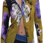 Blouse Desigual Femme Imprimé floral Col chemise Vert-0