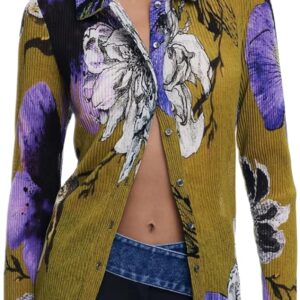 Blouse Desigual Femme Imprimé floral Col chemise Vert-0