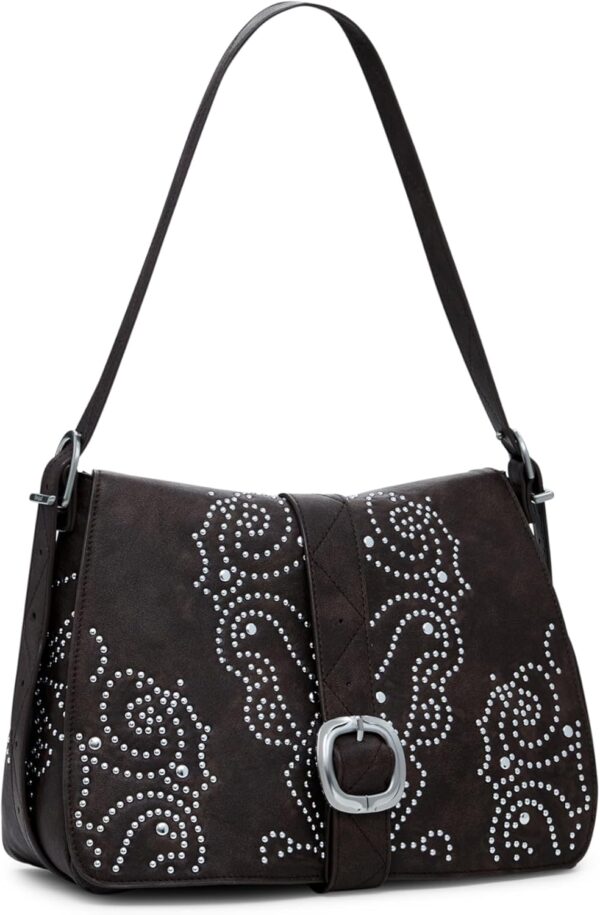 Sac bandoulière femme Desigual marron poche zippée réglable-0