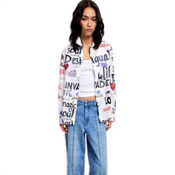 Chemise boutonnée Desigual Femme Imprimé Arty Coupe Regular