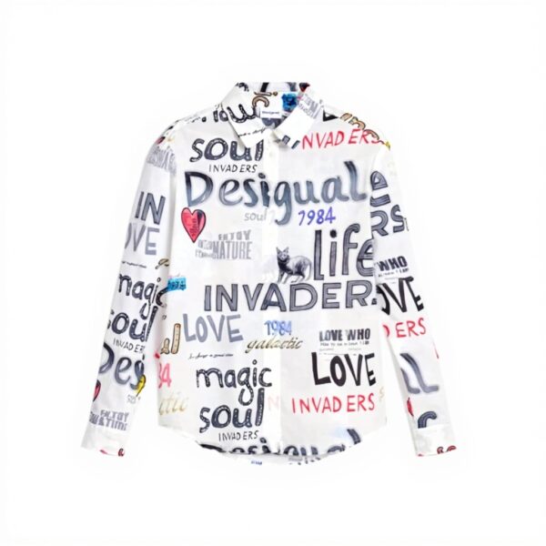 Chemise boutonnée Desigual Femme Imprimé Arty Coupe Regular