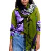 Écharpe Desigual Flowers Lacroix Rectangle Moss vert femme