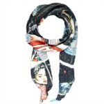 Écharpe Desigual Foxtrot Wrinkled Foulard Noir Multicolore