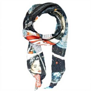 Écharpe Desigual Foxtrot Wrinkled Foulard Noir Multicolore