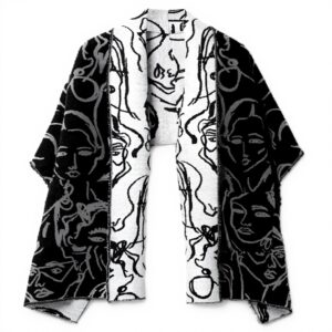 Écharpe Desigual Femme Polyester Recyclé Imprimé Visages