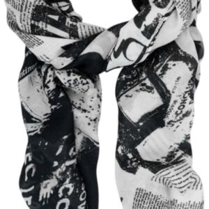 Foulard Desigual Newspaper Rectangle Noir écharpe femme-0