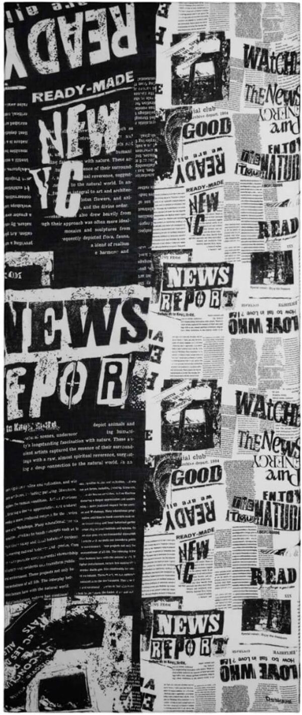 Foulard Desigual Newspaper Rectangle Noir écharpe femme-1