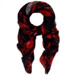 Écharpe Desigual Red Revolution Foulard Noir Femme Mode