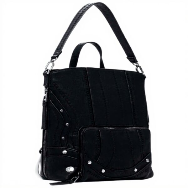 Sac à dos femme Desigual mini broderie patch cuir PU