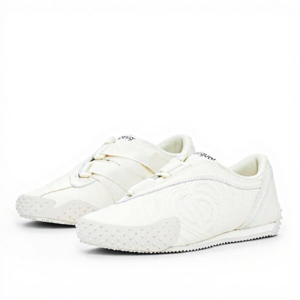 Ballerines Desigual Femme Blanc Uni Lacets Logo Brodé