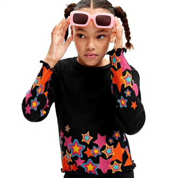T-shirt manches longues fille Desigual noir tricot 12 ans