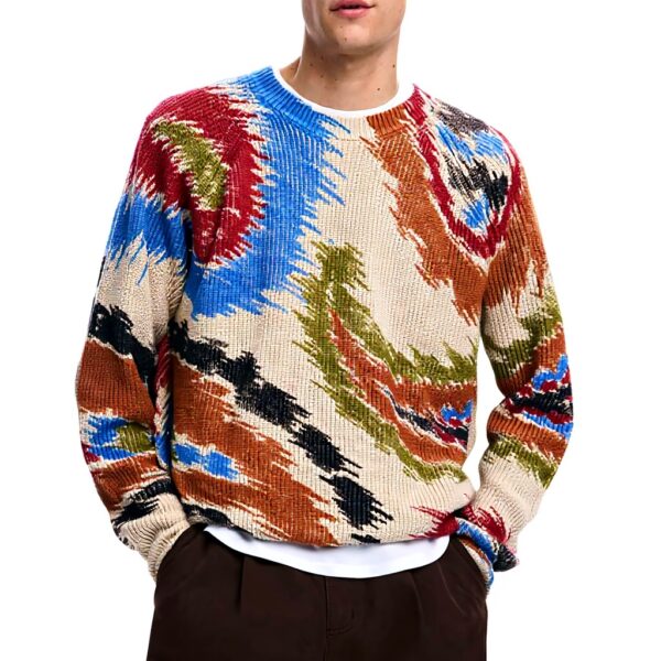 Sweatshirt homme Desigual Paisley marron confortable