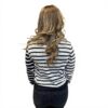 Sweatshirt Desigual Femme Rayures Logo Brodé Noir