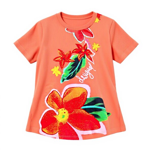 Robe fille Desigual imprimé floral coupe regular manches