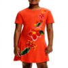 Robe fille Desigual imprimé floral coupe regular manches