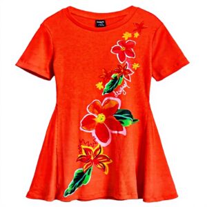 Robe fille Desigual imprimé floral coupe regular manches