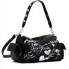 Sac bandoulière Desigual Habana Seshat noir matériau naturel