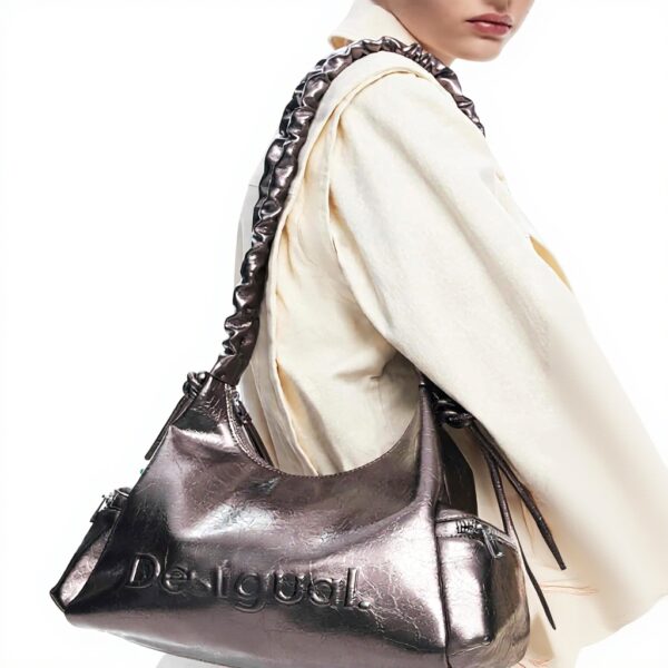 Desigual sac épaule Montville Logo argenté violet femme