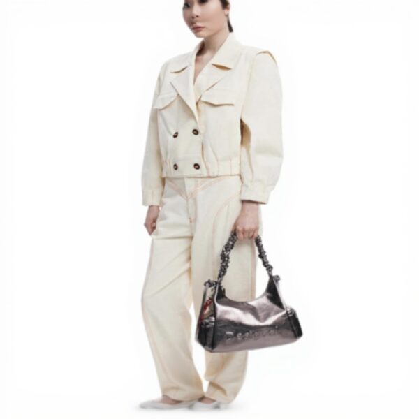 Desigual sac épaule Montville Logo argenté violet femme